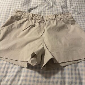 lululemon athletica Light Beige Drawstring Athletic Shorts